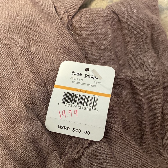 Brown and orange trim intimately Free People top size small - Picture 3 of 5